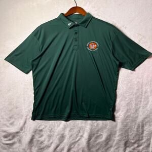 Mexican Moonshine Tequila Classic Performance Golf Polo Shirt Dark Green Patches